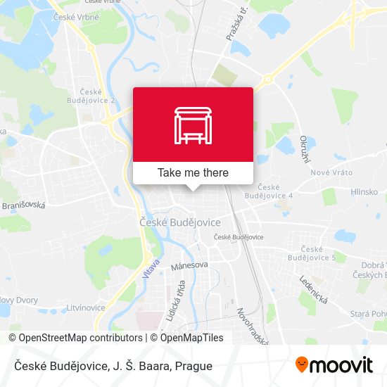 České Budějovice, J. Š. Baara map