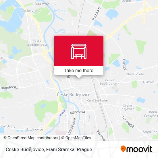 České Budějovice, Fráni Šrámka map