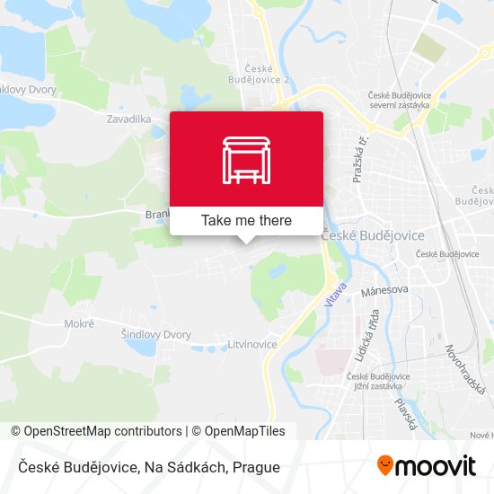 České Budějovice, Na Sádkách map