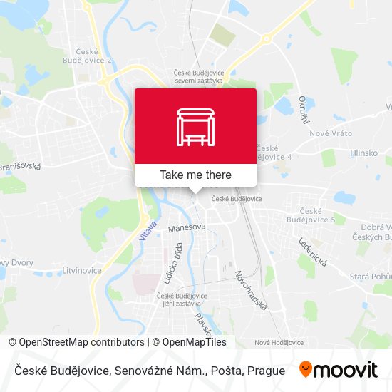 České Budějovice, Senovážné Nám., Pošta map