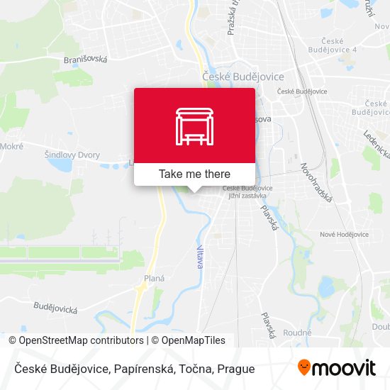 České Budějovice, Papírenská, Točna map