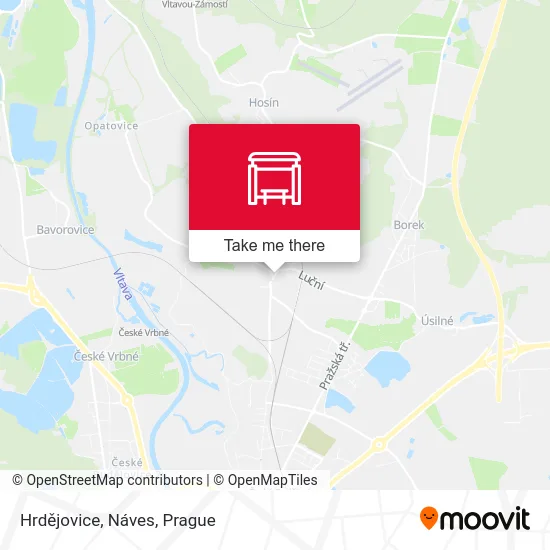 Карта Hrdějovice, Náves