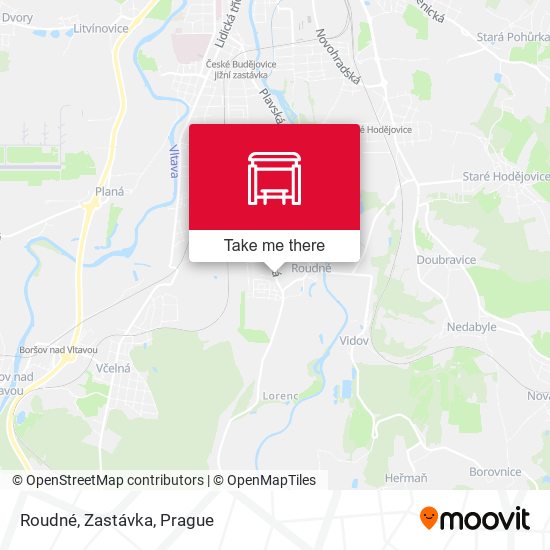 Roudné, Zastávka map