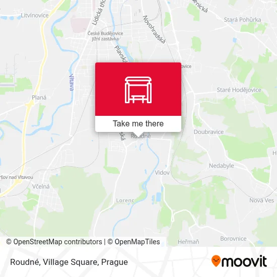Roudné, Náves map