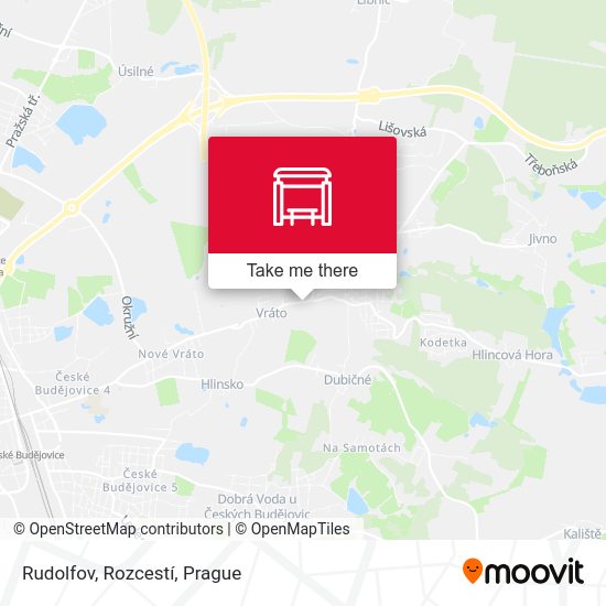 Rudolfov, Rozcestí map