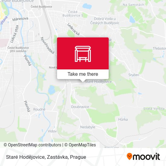 Staré Hodějovice, Zastávka map