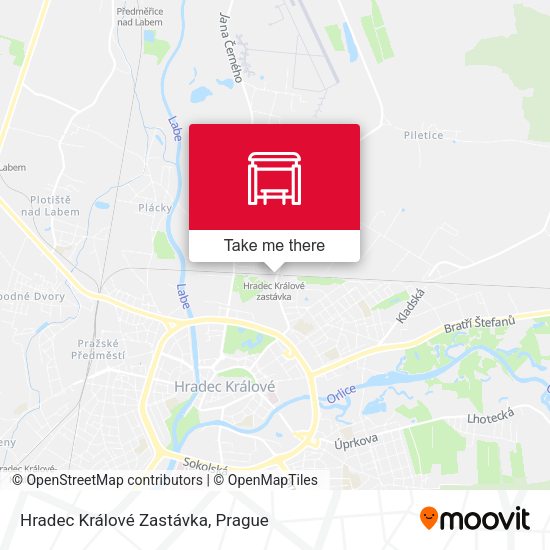 Карта Hradec Králové Zastávka
