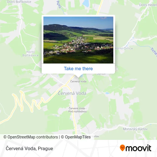 Карта Červená Voda