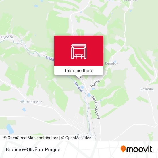 Broumov-Olivětín map