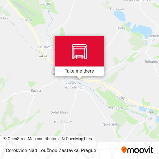 Карта Cerekvice Nad Loučnou Zastávka