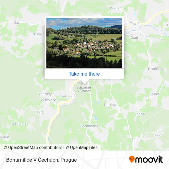Карта Bohumilice V Čechách