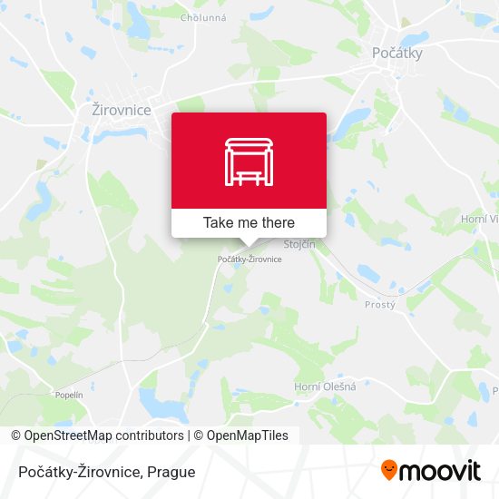 Počátky-Žirovnice map