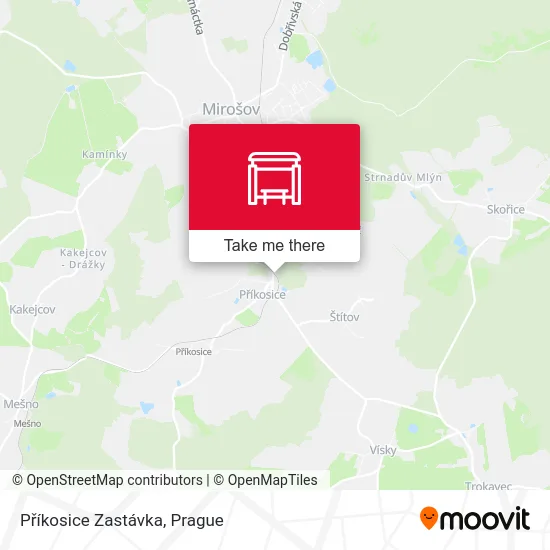 Карта Příkosice Zastávka
