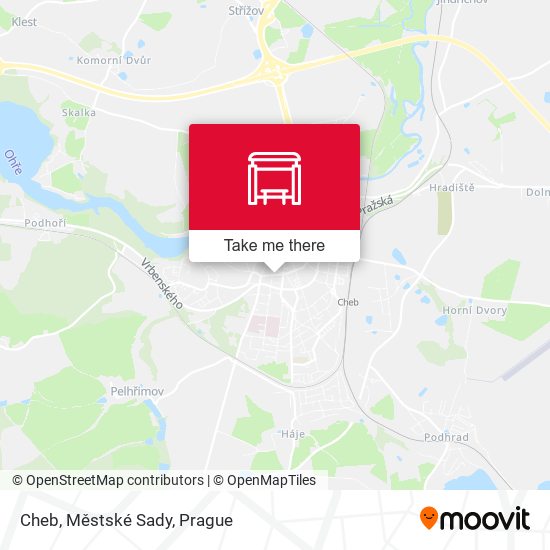 Cheb, Městské Sady map