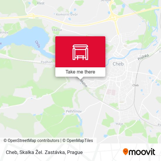 Cheb, Skalka Žel. Zastávka map