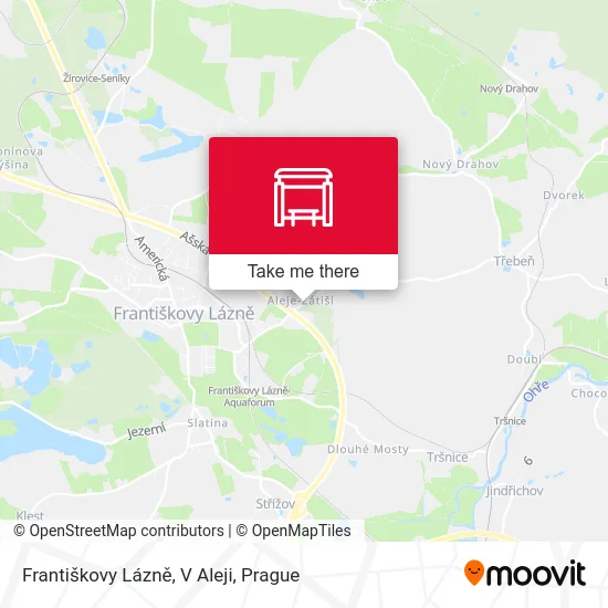 Карта Františkovy Lázně, V Aleji