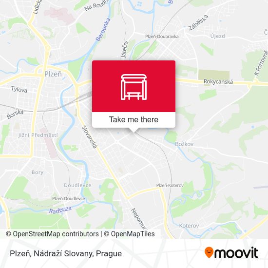 Plzeň, Nádraží Slovany map