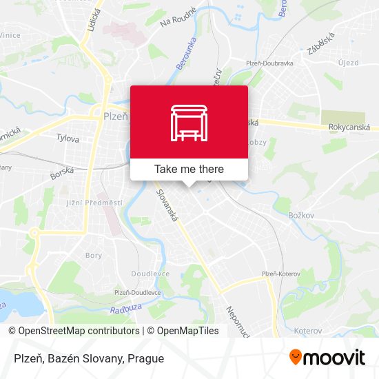 Plzeň, Bazén Slovany map
