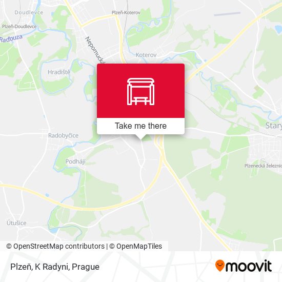 Plzeň, K Radyni map