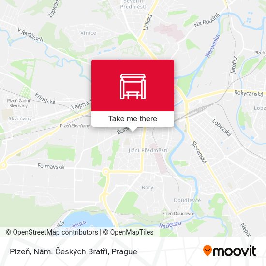 Plzeň, Nám. Českých Bratří map