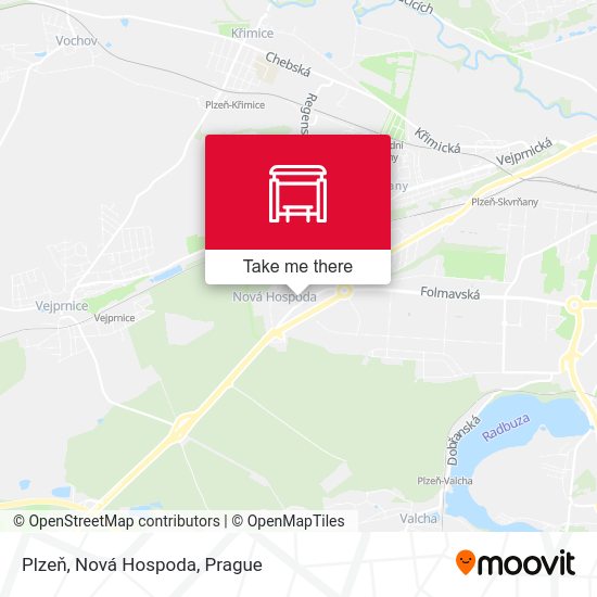 Plzeň, Nová Hospoda map