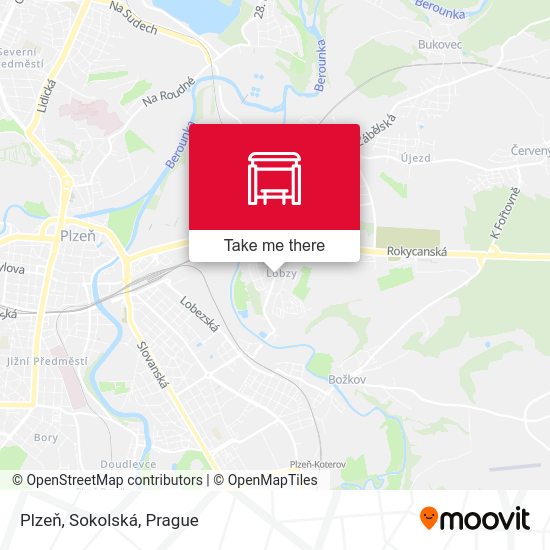Plzeň, Sokolská map