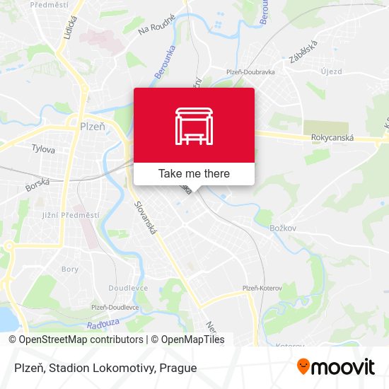 Plzeň, Stadion Lokomotivy map