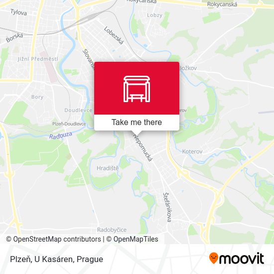 Plzeň, U Kasáren map