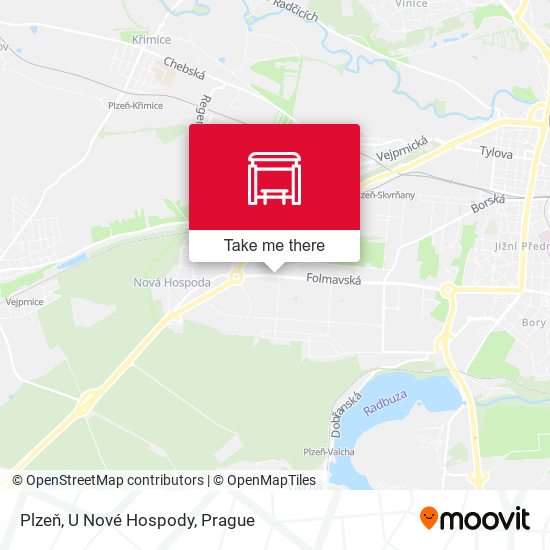 Plzeň, U Nové Hospody map