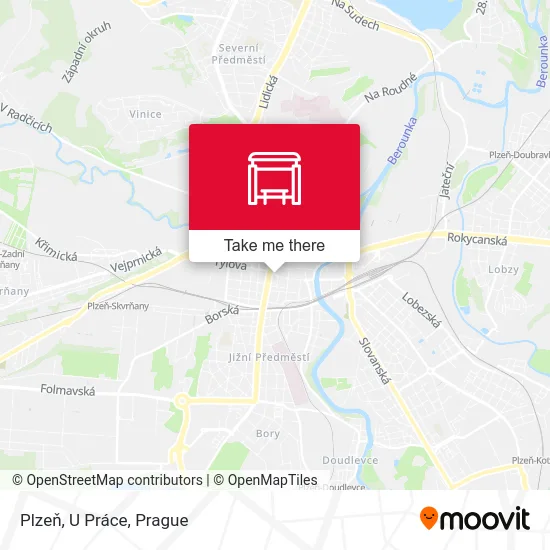 Карта Plzeň, U Práce