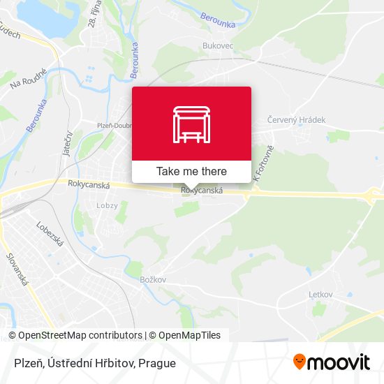 Plzeň, Ústřední Hřbitov map