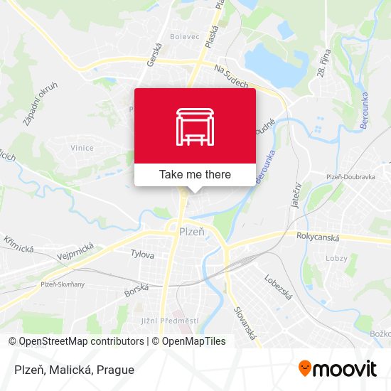 Plzeň, Malická map