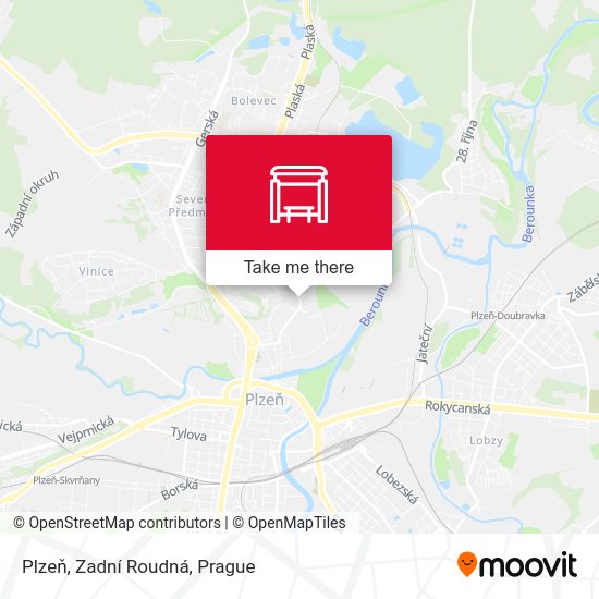 Plzeň, Zadní Roudná map