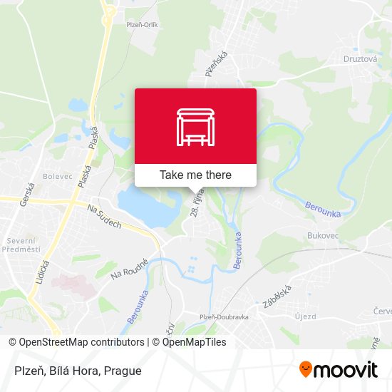 Plzeň, Bílá Hora map