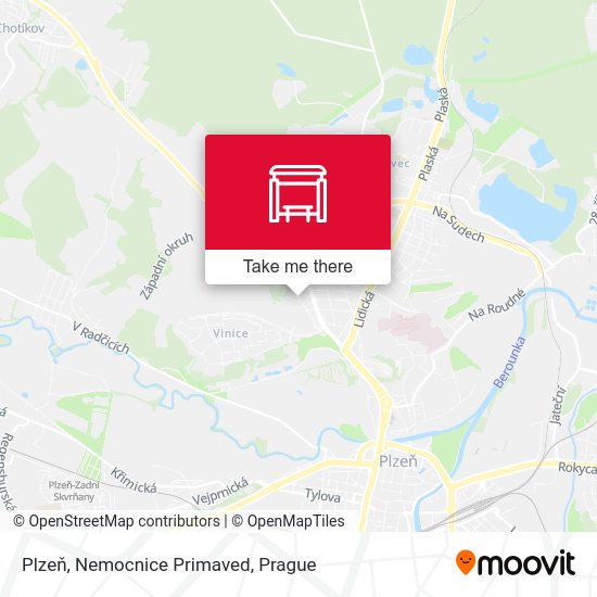 Plzeň, Nemocnice Primaved map