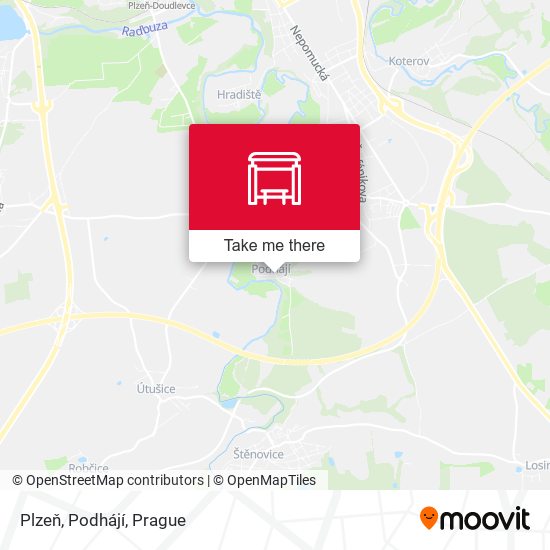 Plzeň, Podhájí map