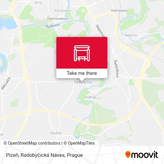 Plzeň, Radobyčická Náves map
