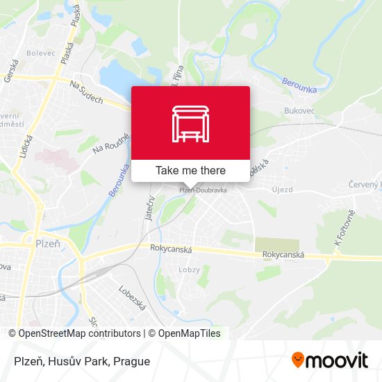 Plzeň, Husův Park map