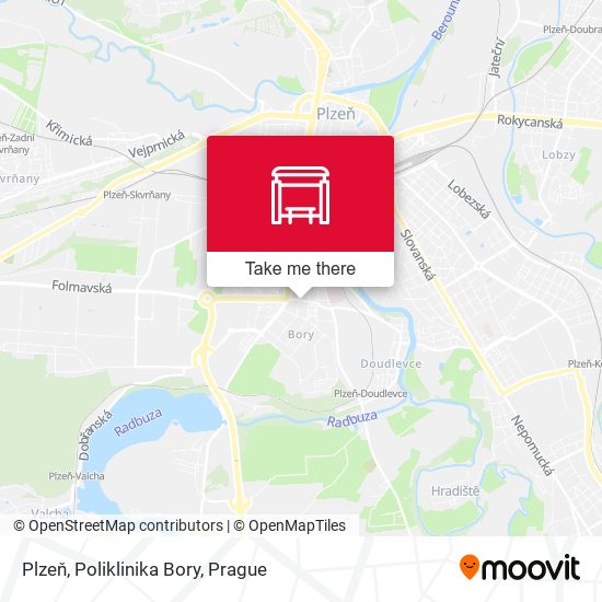 Plzeň, Poliklinika Bory map