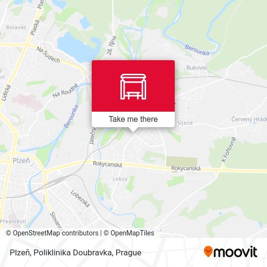 Plzeň, Poliklinika Doubravka map