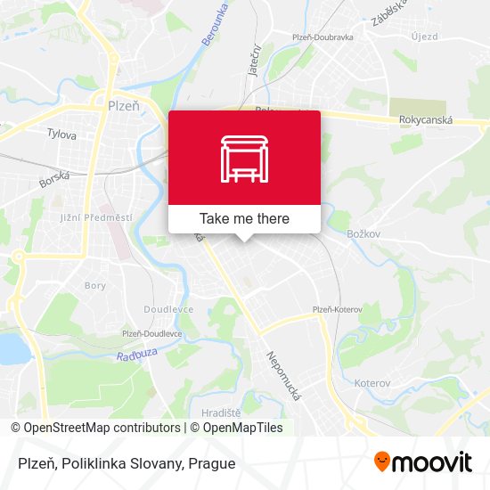Plzeň, Poliklinka Slovany map