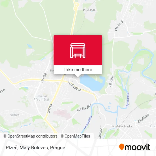 Карта Plzeň, Malý Bolevec