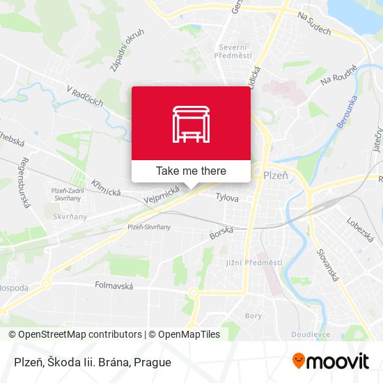 Plzeň, Škoda Iii. Brána map