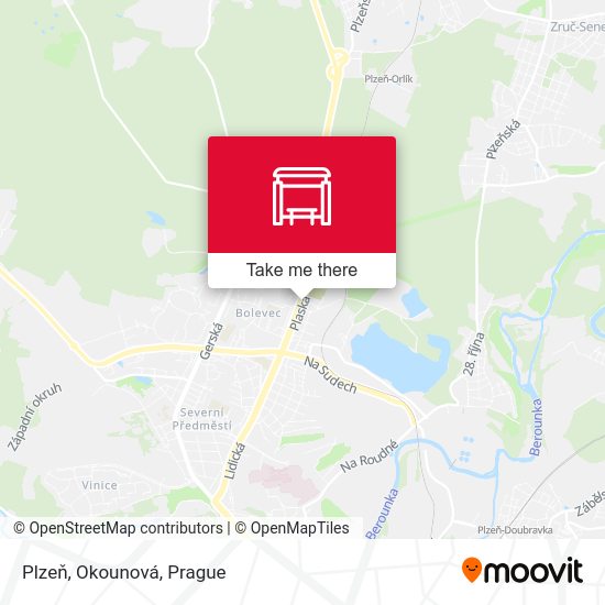 Plzeň, Okounová map