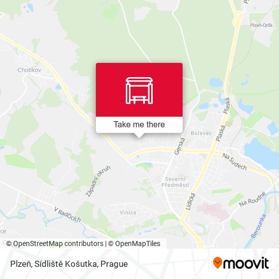Plzeň, Sídliště Košutka map