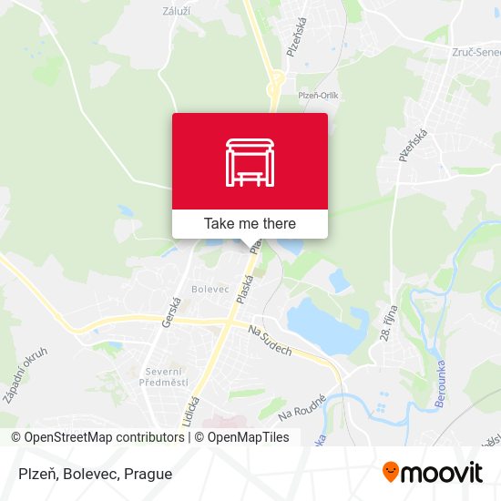Plzeň, Bolevec map