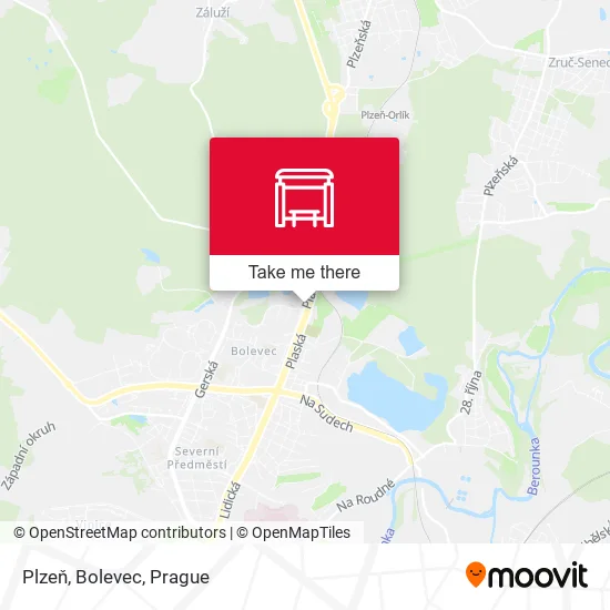 Карта Plzeň, Bolevec