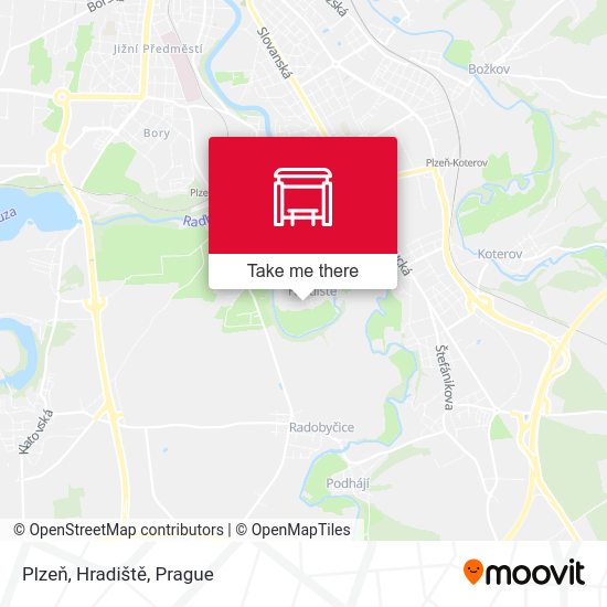 Plzeň, Hradiště map