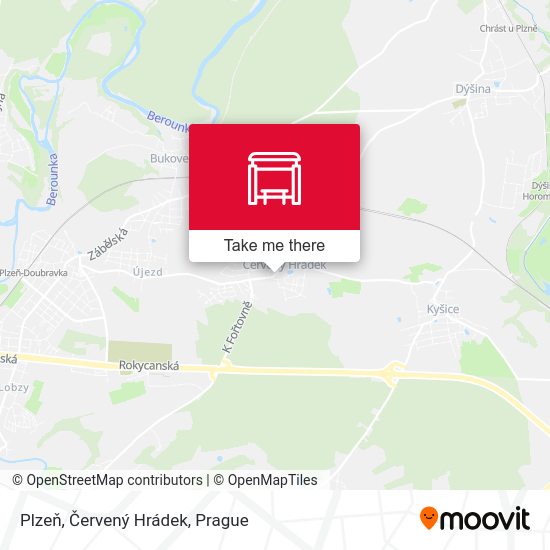 Plzeň, Červený Hrádek map