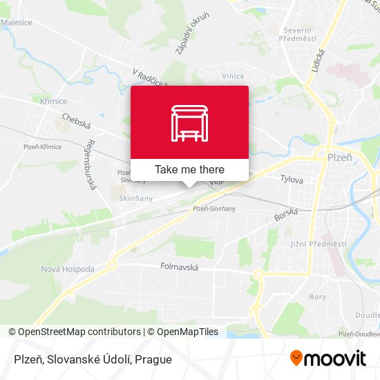 Plzeň, Slovanské Údolí map